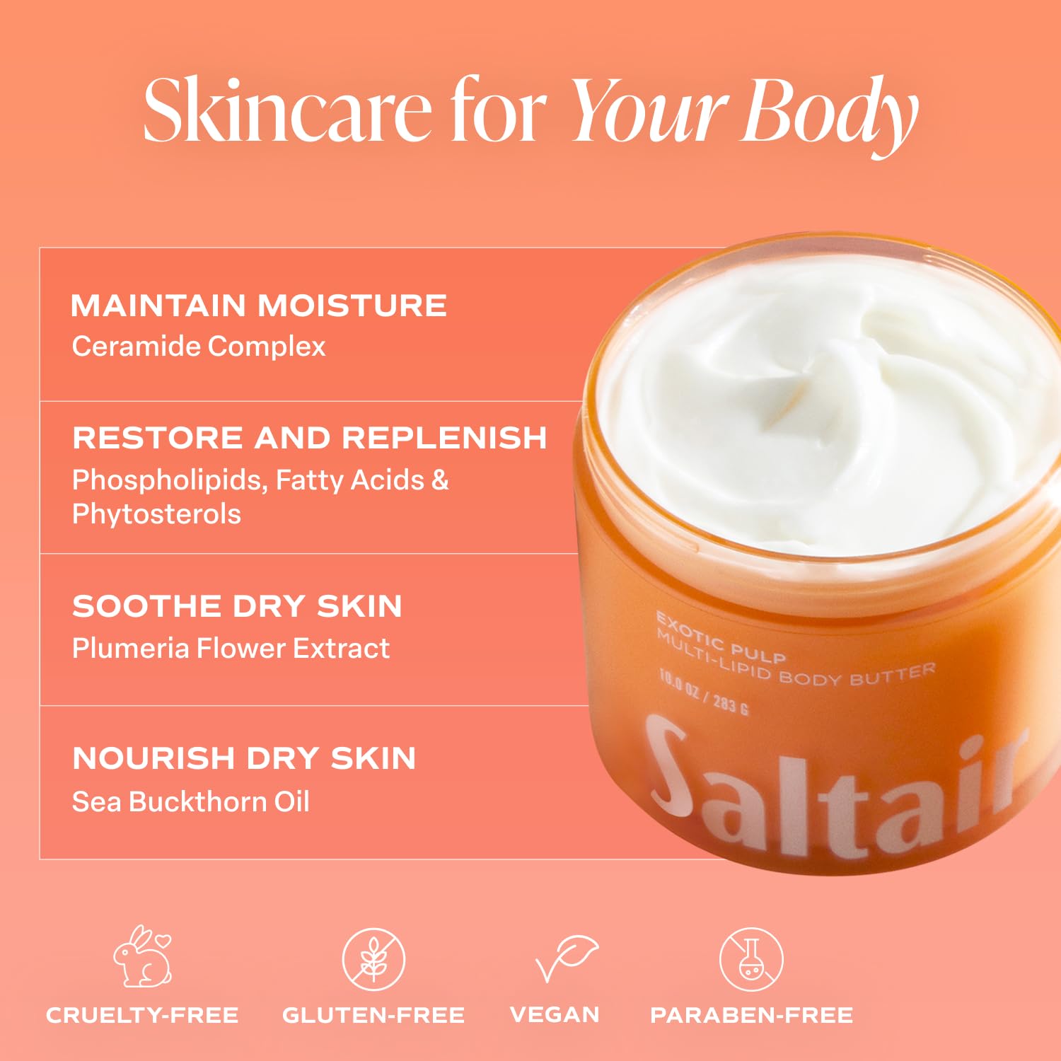Saltair Multi-Lipid Body Butter – Ceramide Complex, Rich Hydration, Exotic Pulp