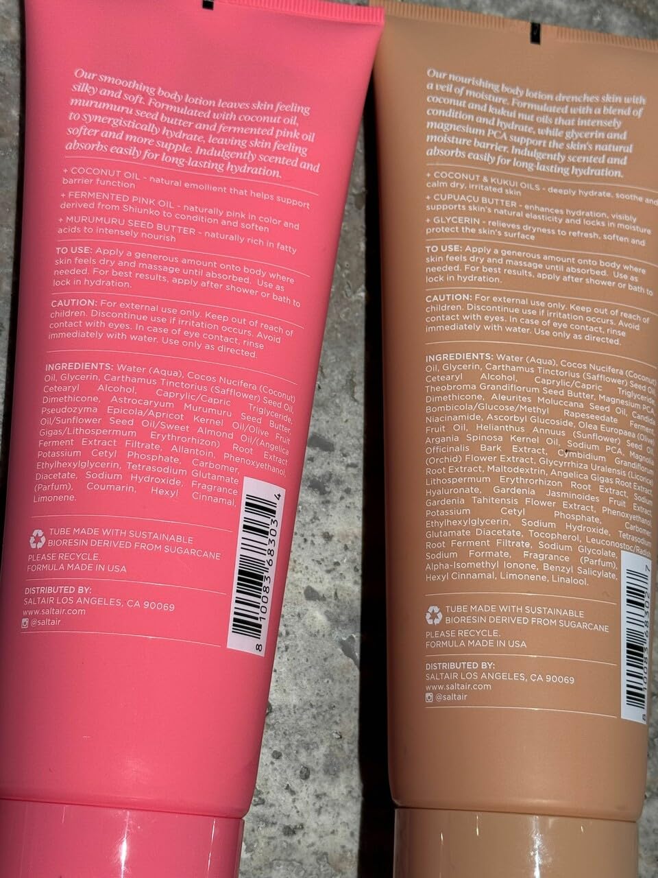Saltair Body Lotion – 2 Pack Hydrating Moisturizer in Santal Bloom & Pink Beach