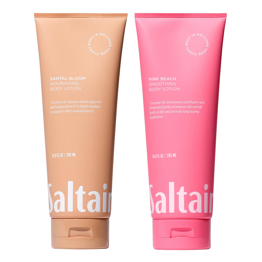 Saltair Body Lotion – 2 Pack Hydrating Moisturizer in Santal Bloom & Pink Beach