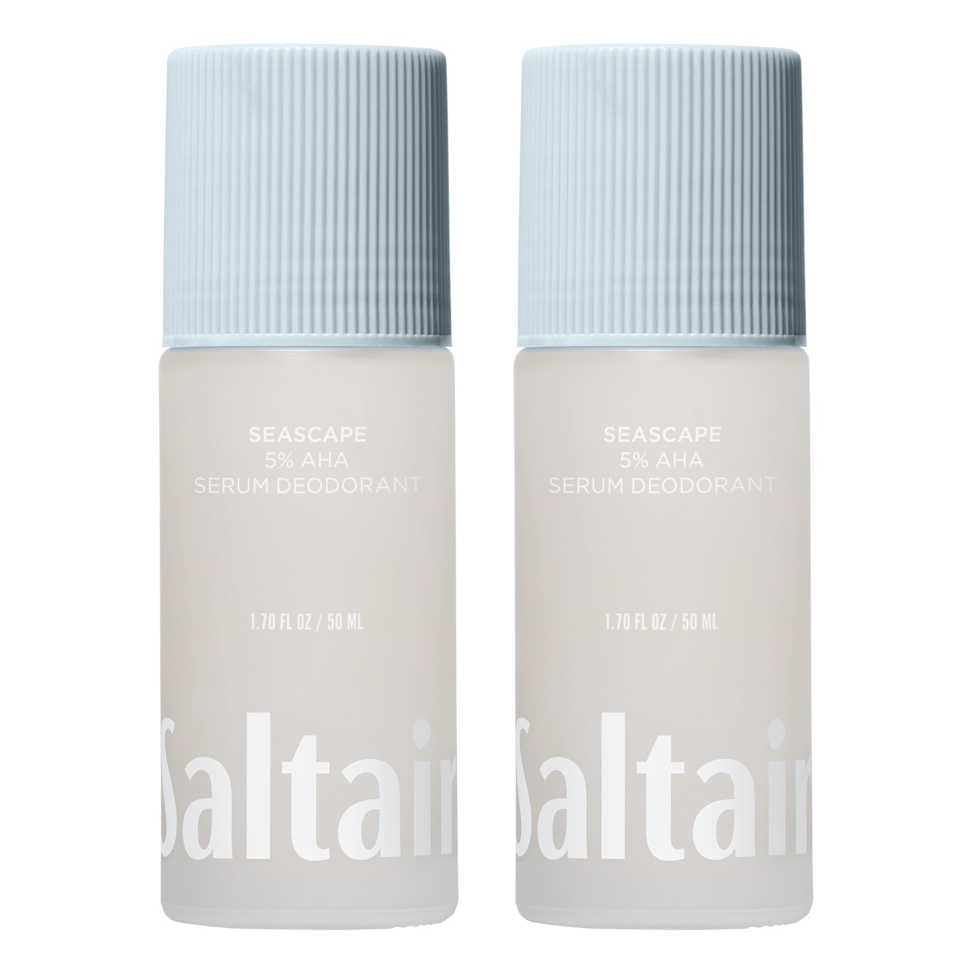 Saltair Serum Deodorant Seascape 2 Pack – 5% AHA Formula, Aluminum-Free Roll-On, 2x1.7oz