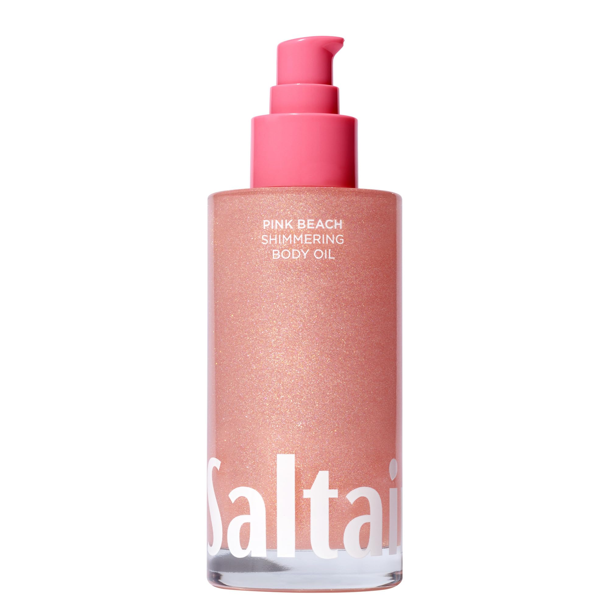 Saltair Shimmering Body Oil – Pink Beach Glow, Light-Reflecting Pearls, 4 Fl Oz