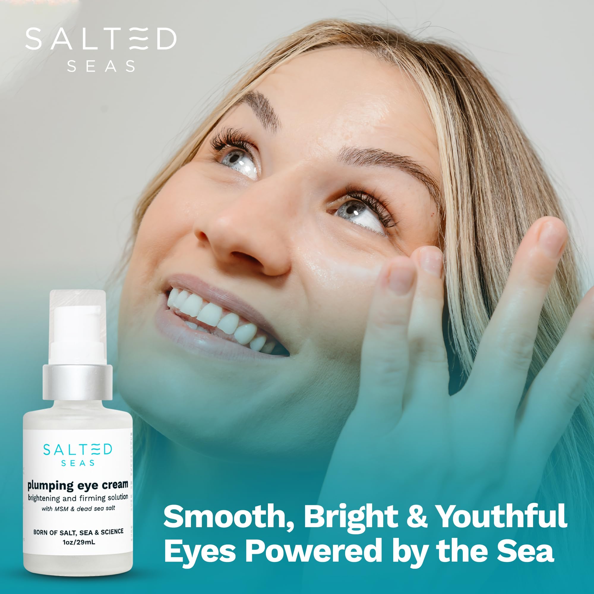 Salted Seas Plumping Eye Cream – Hydrating, Firming & Brightening Under-Eye Treatment | Made in USA