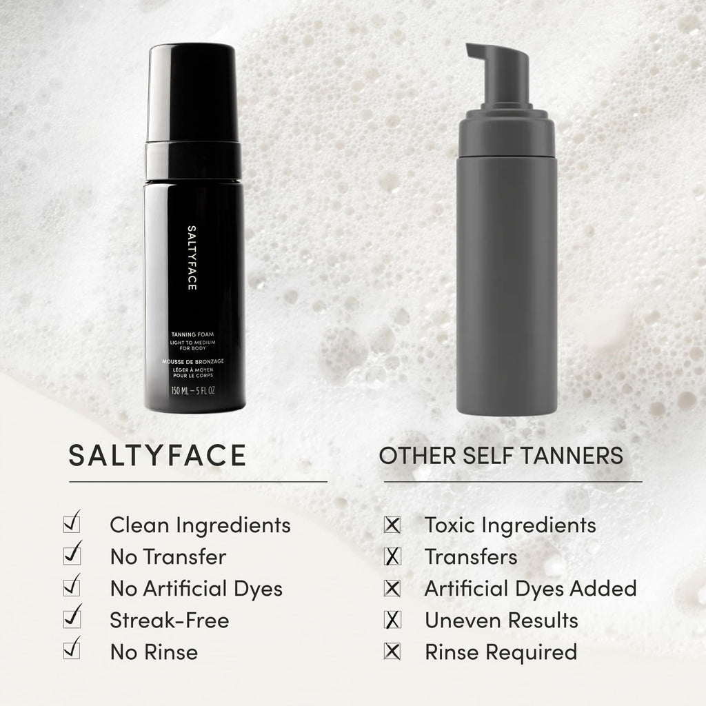 Saltyface Tanning Foam (Light to Medium) – Self Tanner for Body, No Color Transfer