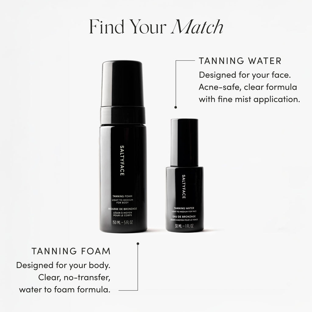 Saltyface Tanning Foam (Light to Medium) – Self Tanner for Body, No Color Transfer