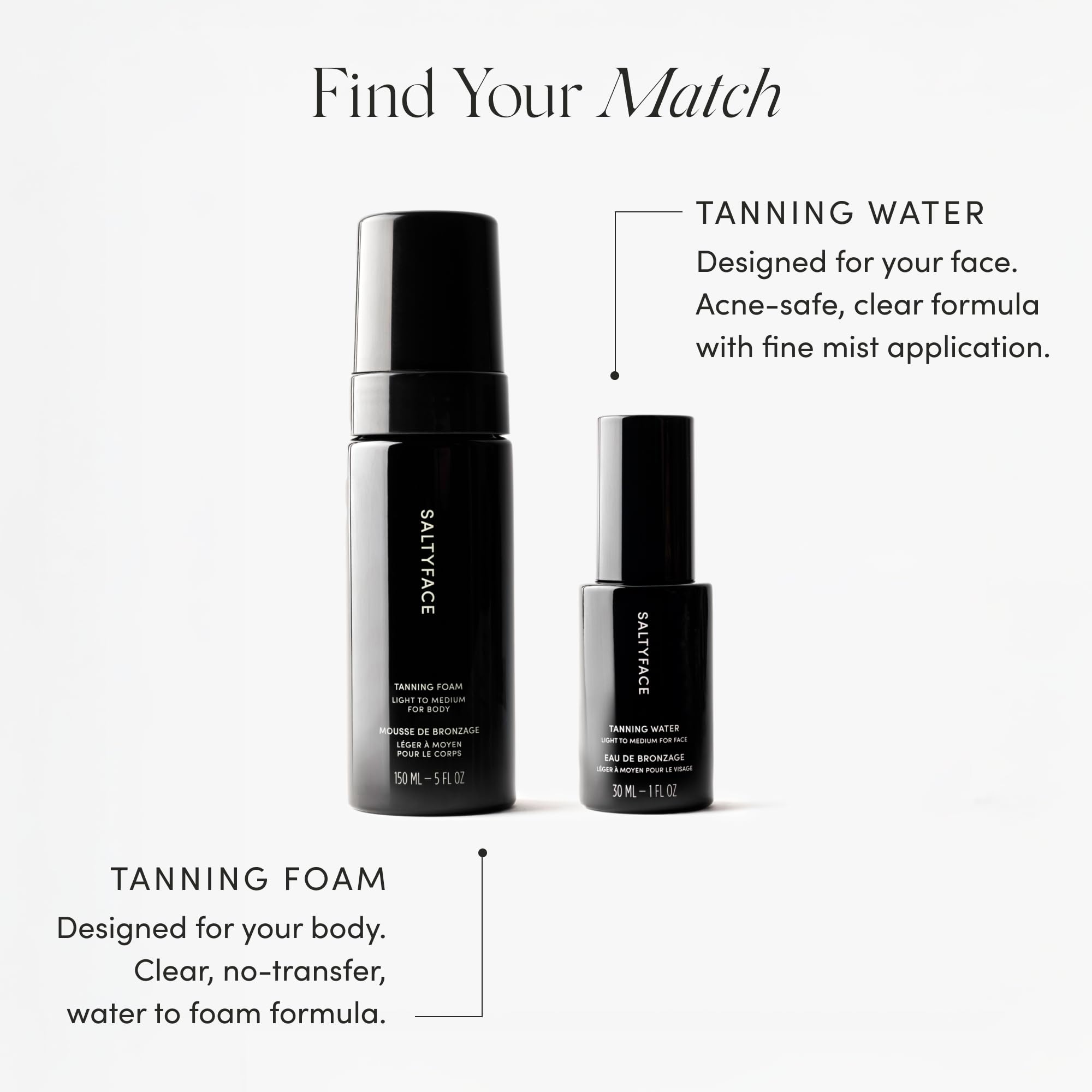 Saltyface Tanning Foam (Light to Medium) – Self Tanner for Body, No Color Transfer