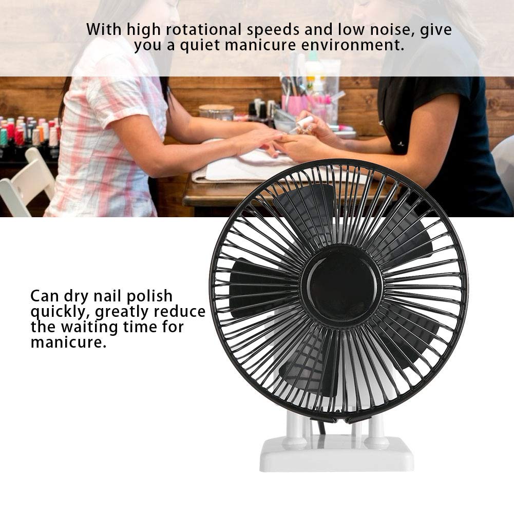 Saluaqui Mini Electric Nail Dryer Fan | Portable 2-Speed Table Desk Manicure Blower