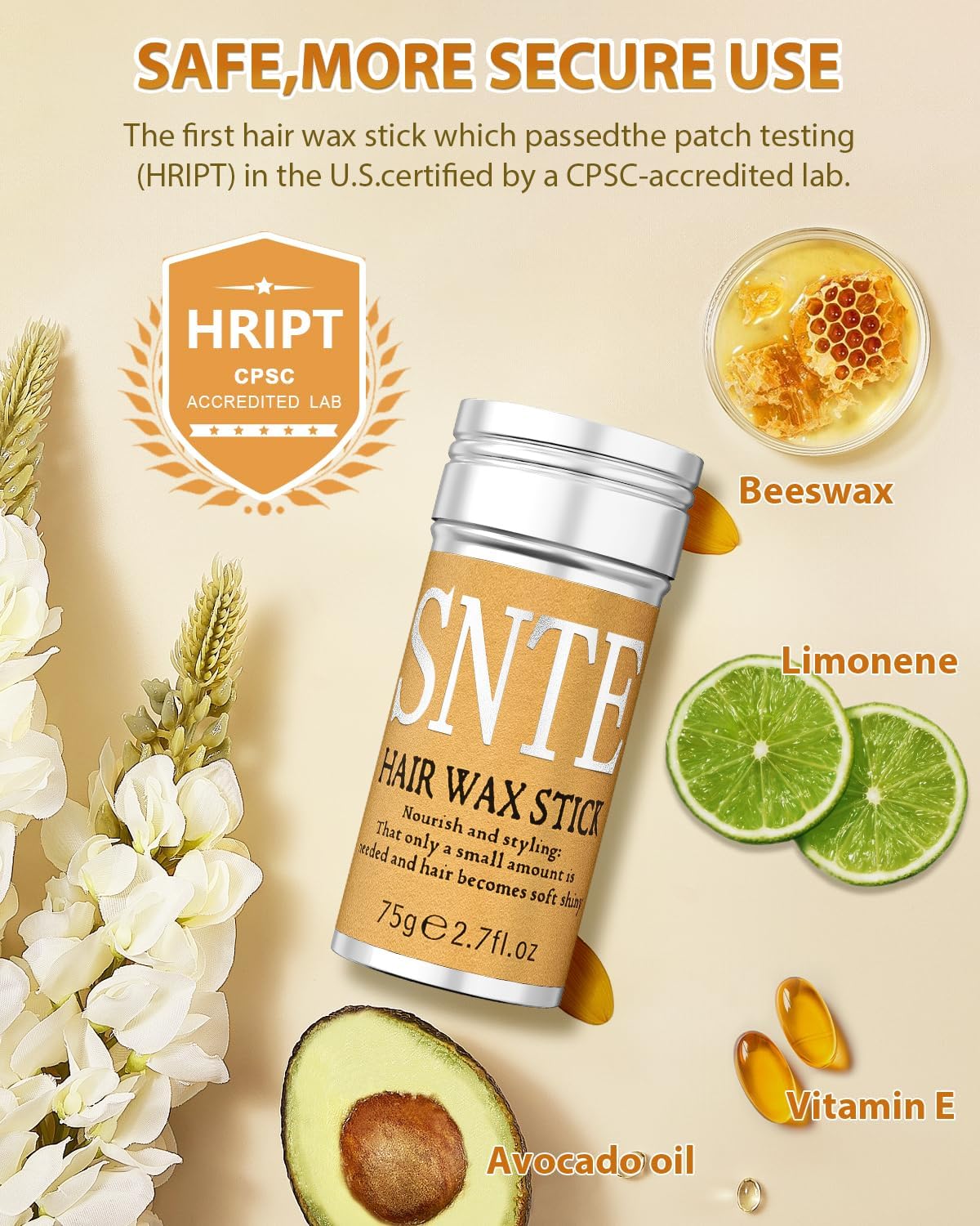 Samnyte Hair Wax Stick 5-Piece Set – Flyaway Tamer, Edge Control, Smoothing for Women, Teens & Kids