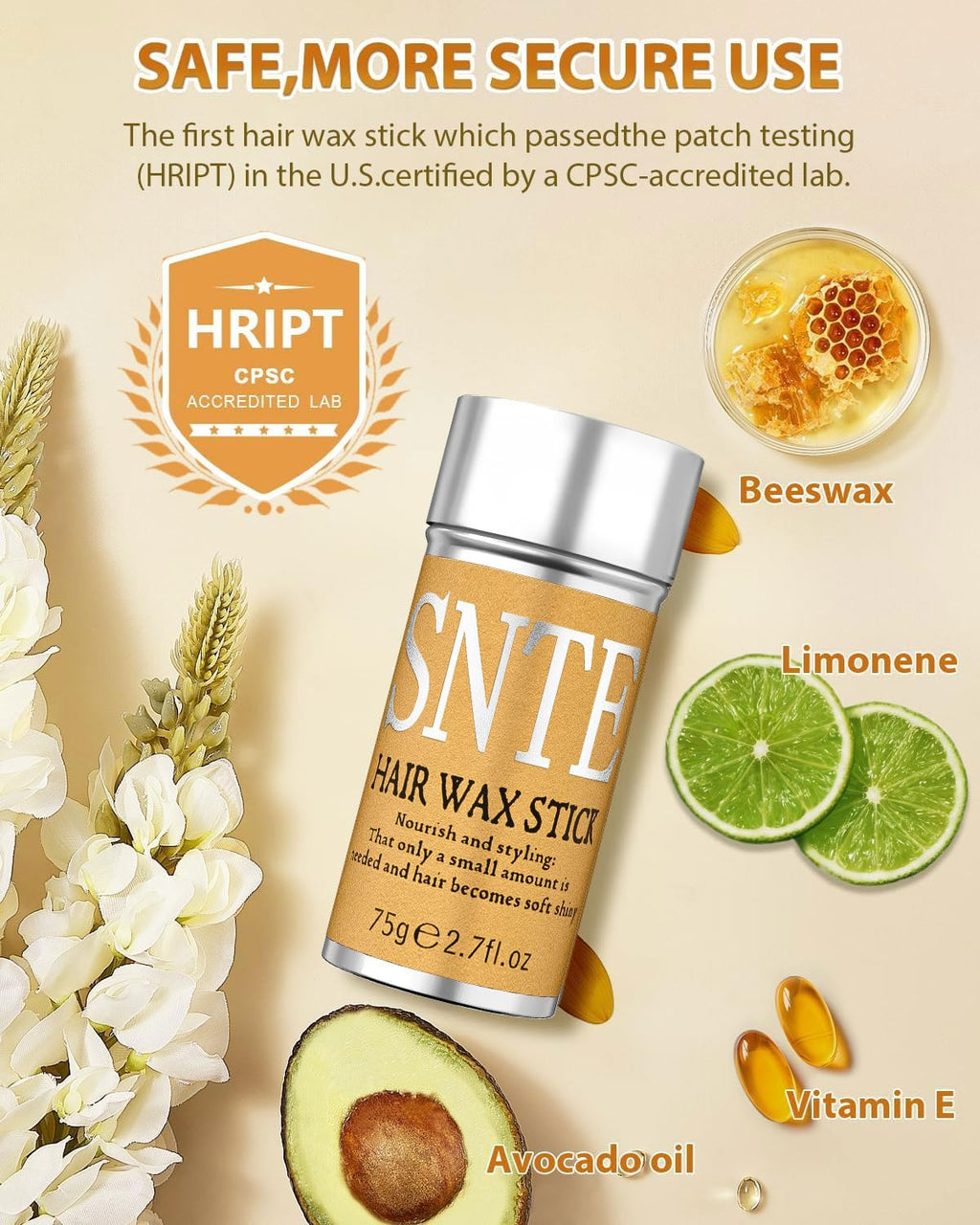 Samnyte Hair Wax Stick – 3pcs, Frizz Control, No Residue, Non-Greasy (2.7 oz)