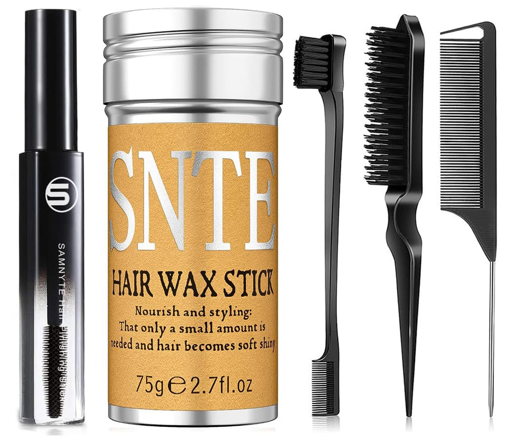 Samnyte Hair Wax Stick 5-Piece Set – Flyaway Tamer, Edge Control, Smoothing for Women, Teens & Kids