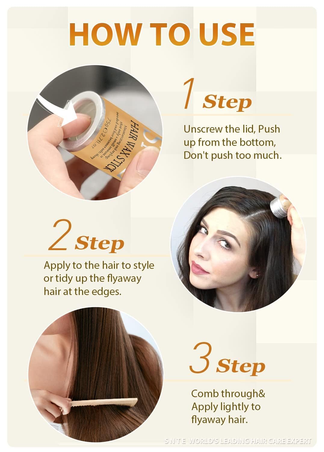 Samnyte Hair Wax Stick 2-Piece Pack – Non-Greasy Flyaway & Frizz Styler