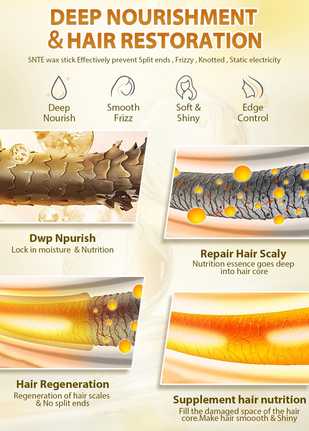 Samnyte Hair Wax Stick 2-Piece Pack – Non-Greasy Flyaway & Frizz Styler