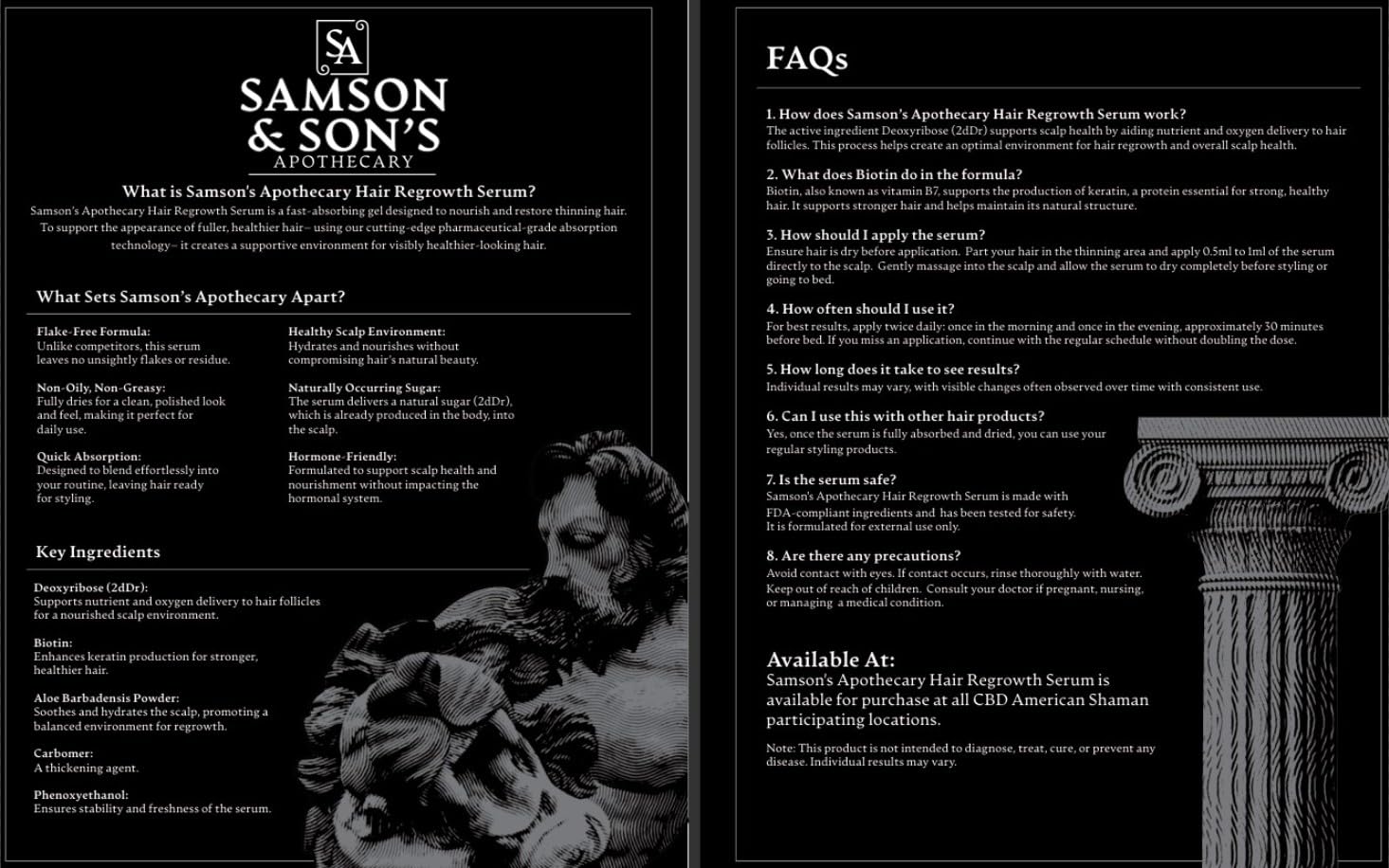Samson & Son's Hair Regrowth Serum – Deoxyribose 2dDr 1% (60mL) | Samson's Apothecary