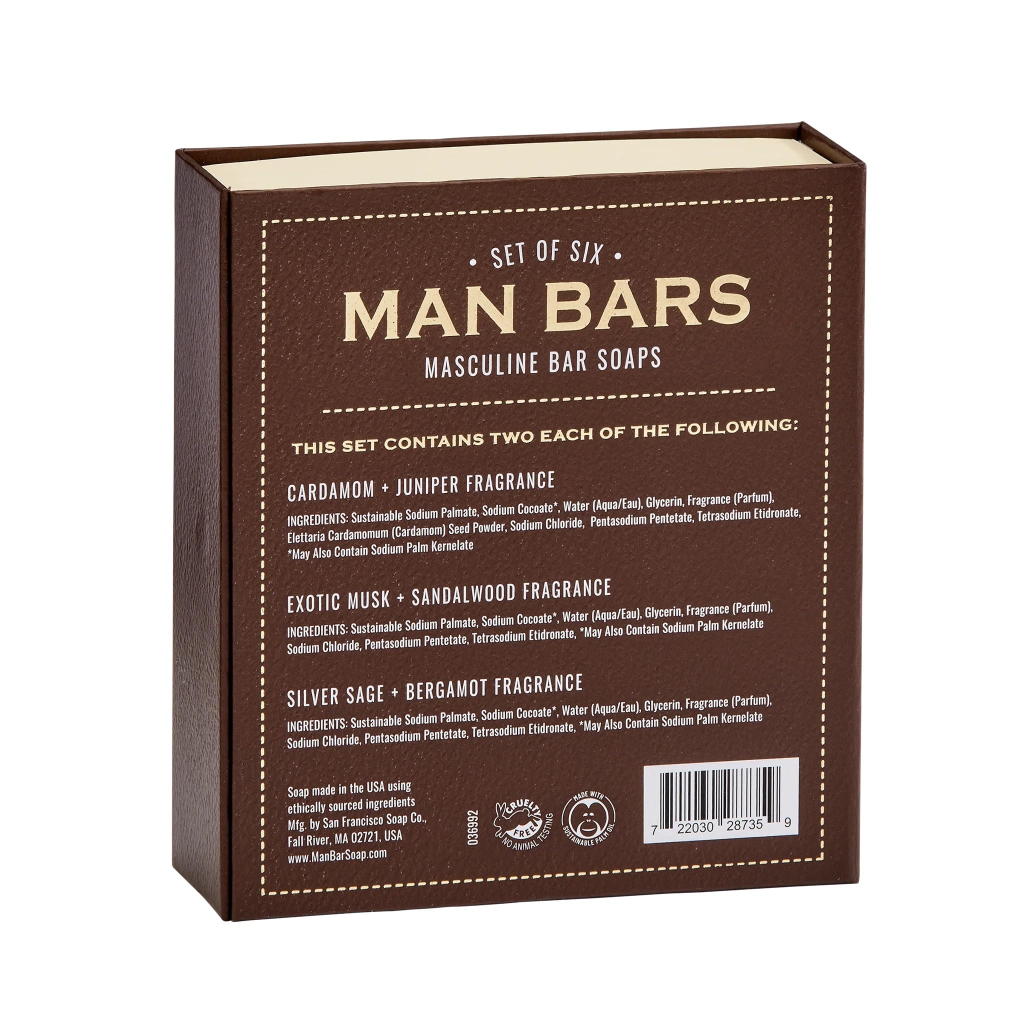 San Francisco Soap Company – 6-Piece Men’s Gift Set | 2 oz Bar Soaps
