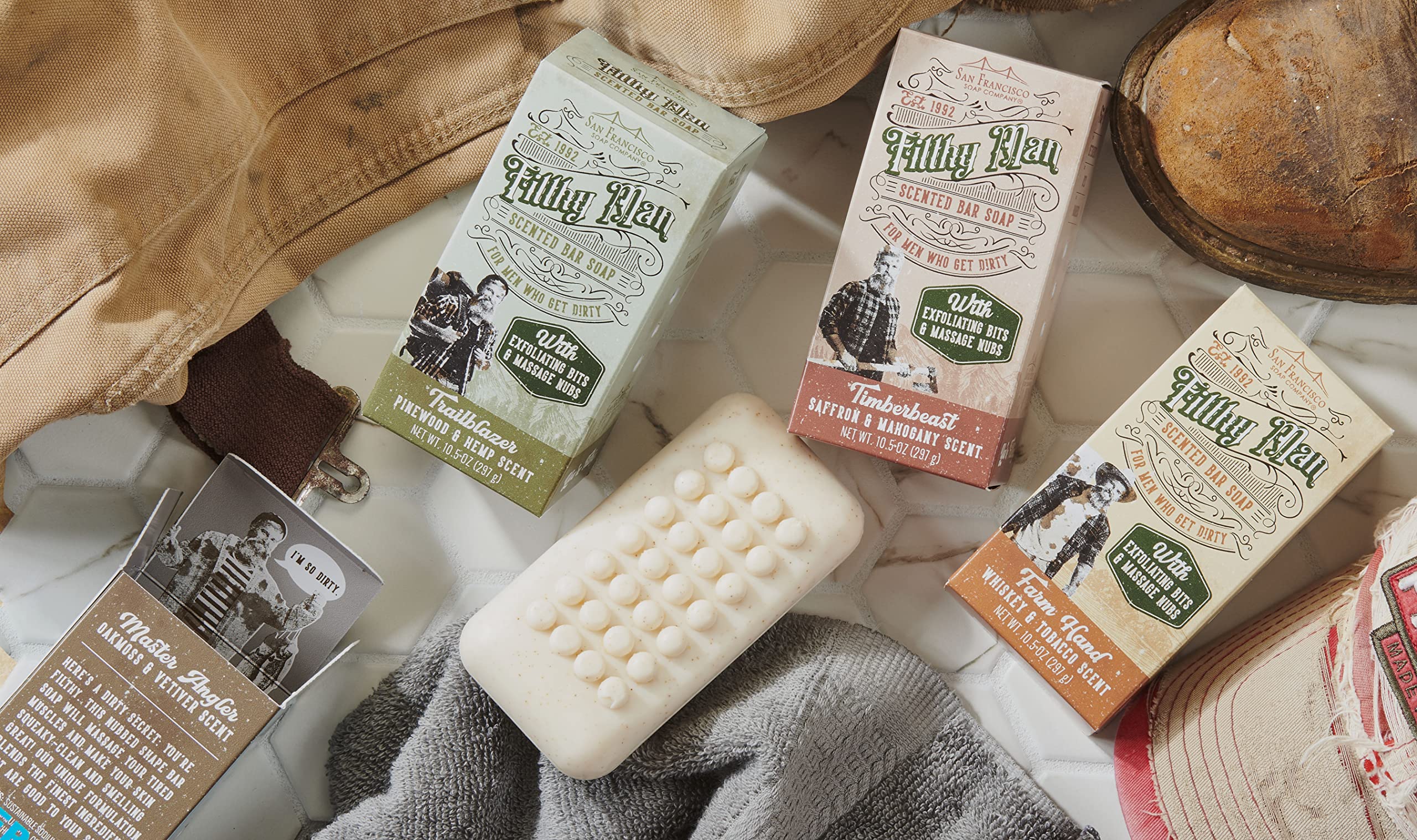 San Francisco Soap Company Filthy Man Scented Bar Soap – Timberbeast Saffron & Mahogany (10 oz)