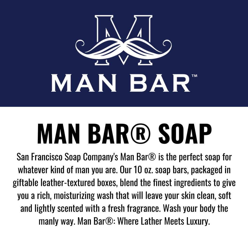 San Francisco Soap Company Man Bar 3-Piece Gift Set – Coastal Driftwood, Peppered Patchouli & Spiced Tobacco