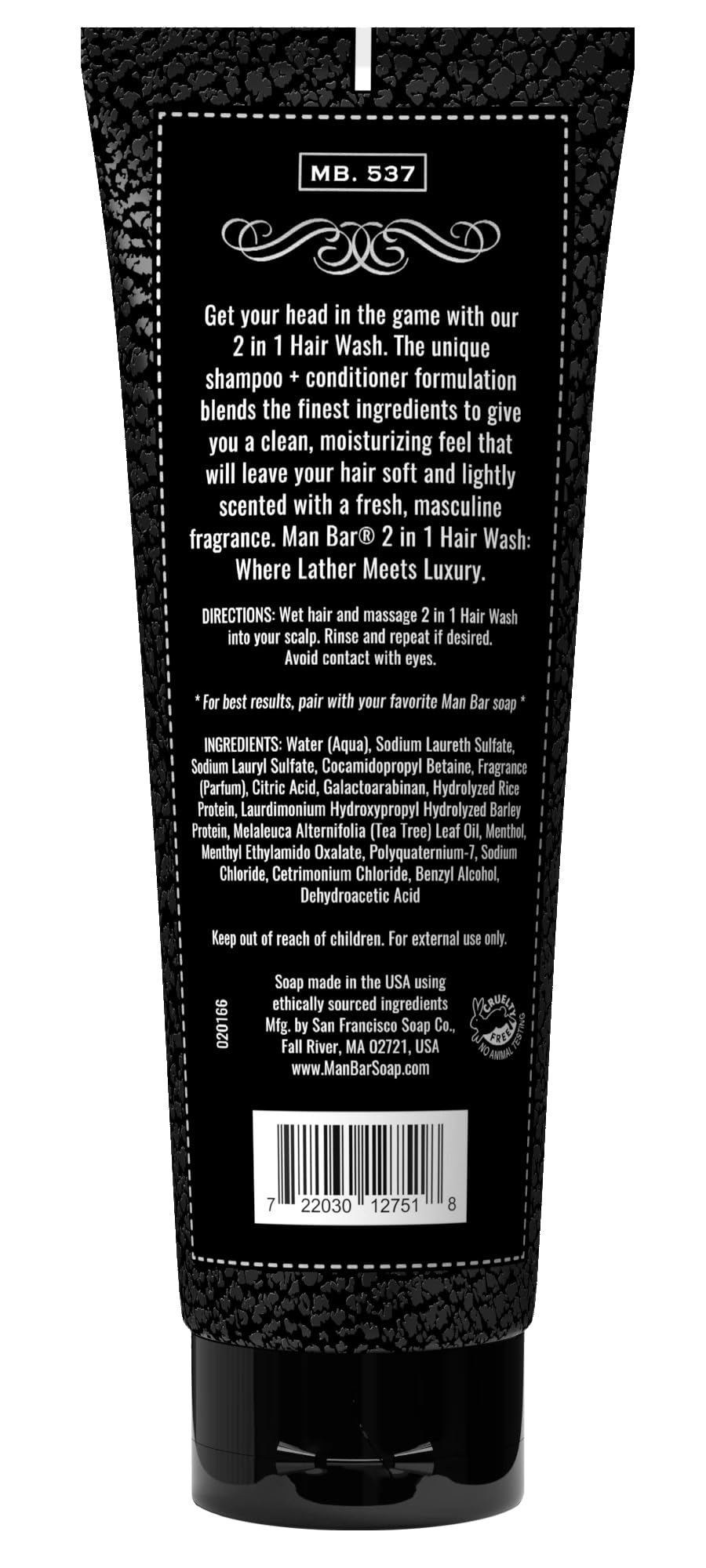 San Francisco Soap Company Man Bar 2-in-1 Hair Wash Midnight Amber – Where Lather Meets Luxury