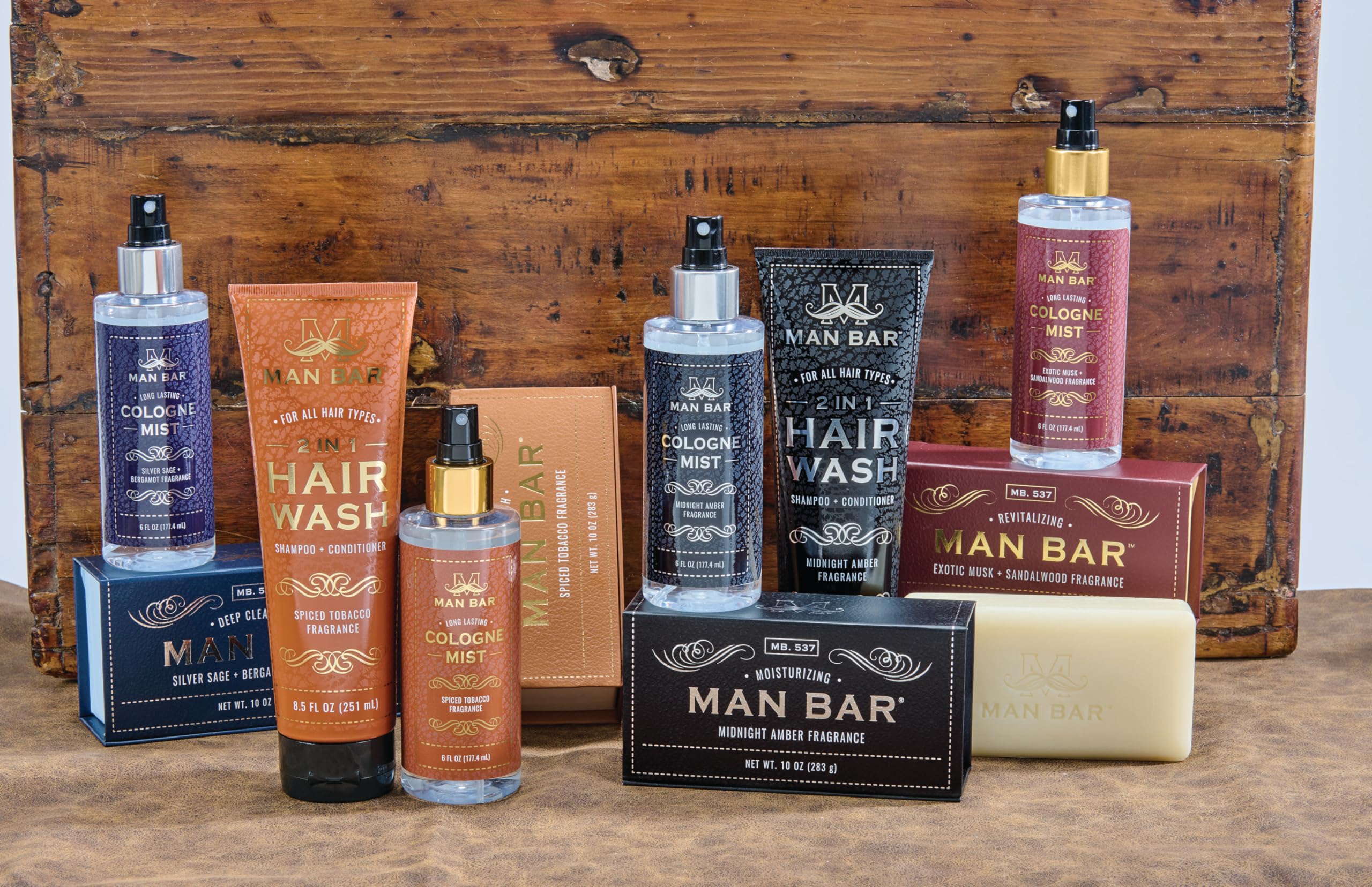 San Francisco Soap Company MAN BAR Cologne Mist Midnight Amber – Long-Lasting Scent, 6 fl oz