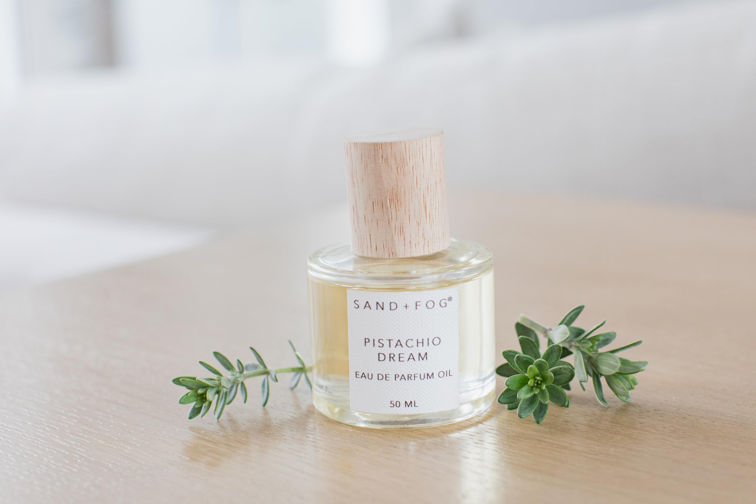Sand + Fog Pistachio Dream Perfume Oil – 50ml Rollerball, Alcohol-Free, Cruelty-Free