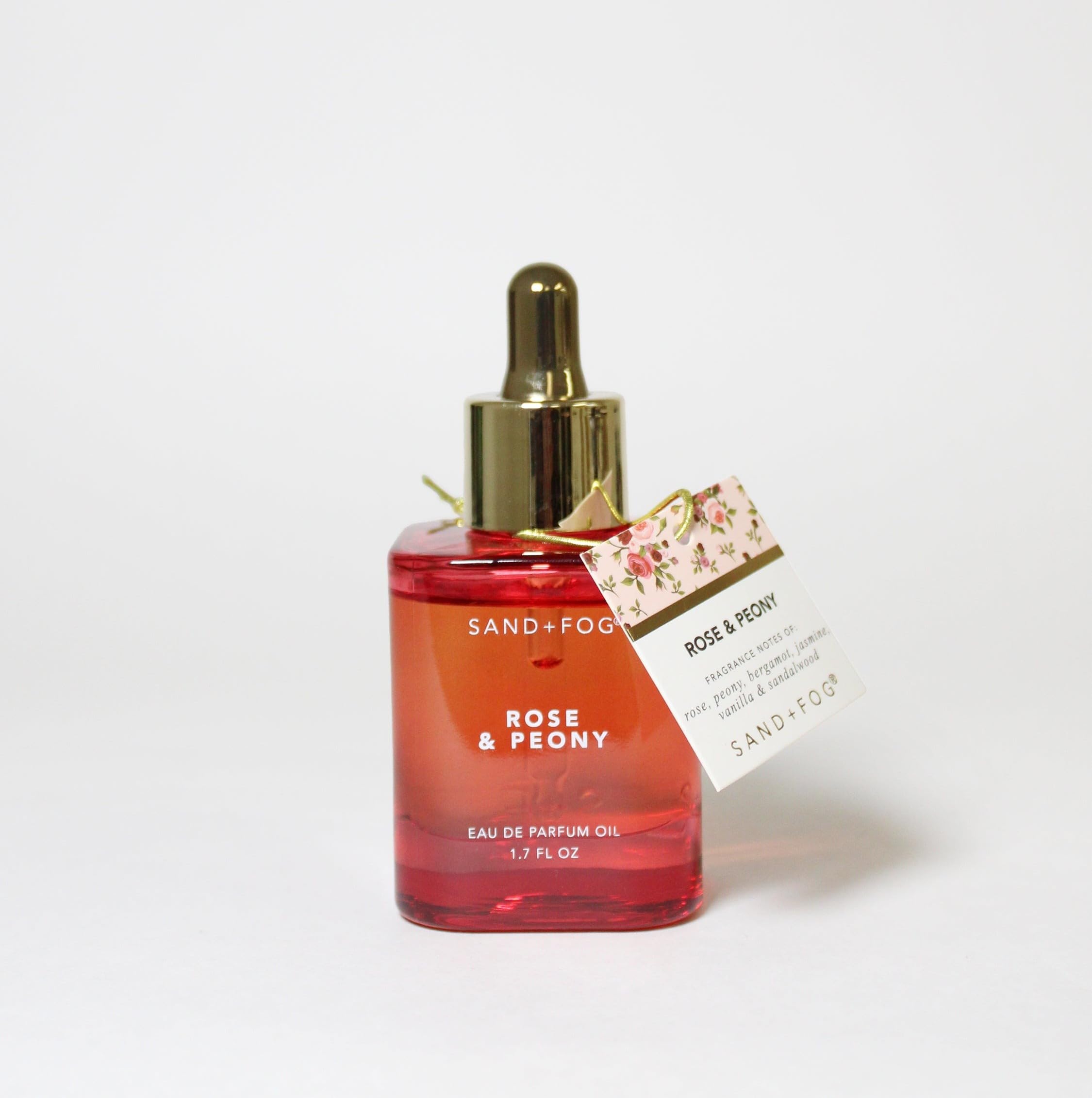 Sand + Fog Rose & Peony Eau de Parfum Oil – 1.7 oz with Dropper for Long-Lasting Wear