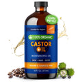 Sandhu's 100% Organic Castor Oil – 16 oz Glass Bottle | Pure, Hexane-Free & Unrefined