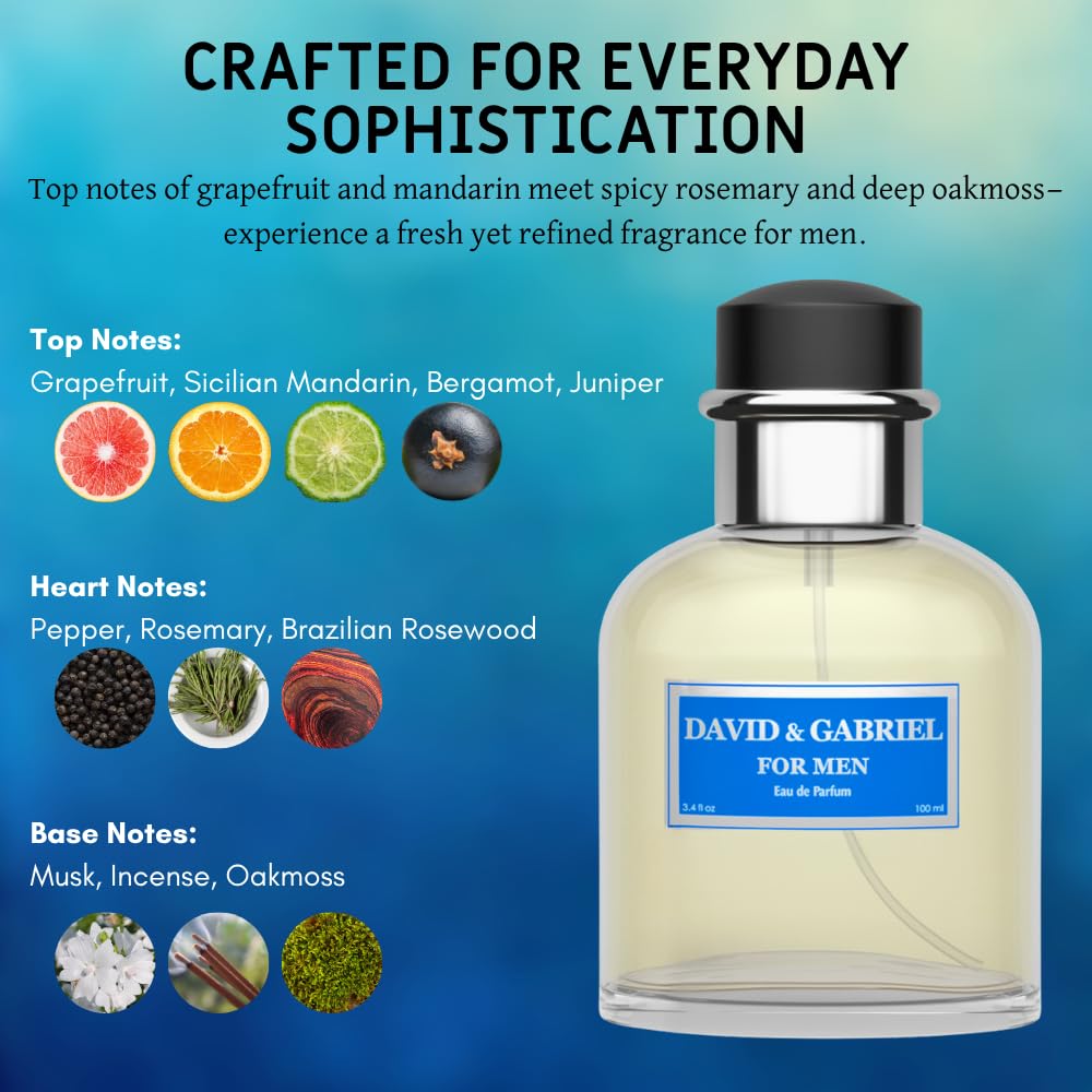 Sandora Fragrances Men’s Perfume – Inspired by Iconic Fresh Aquatic Scent – Grapefruit, Juniper, Rosemary & Oakmoss | EDP 100 ml