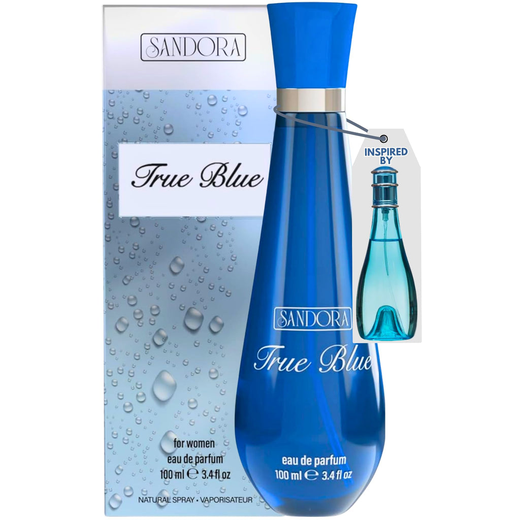 True Blue Woman Eau de Parfum by Sandora Fragrances – 100mL Fresh Aquatic Floral Scent
