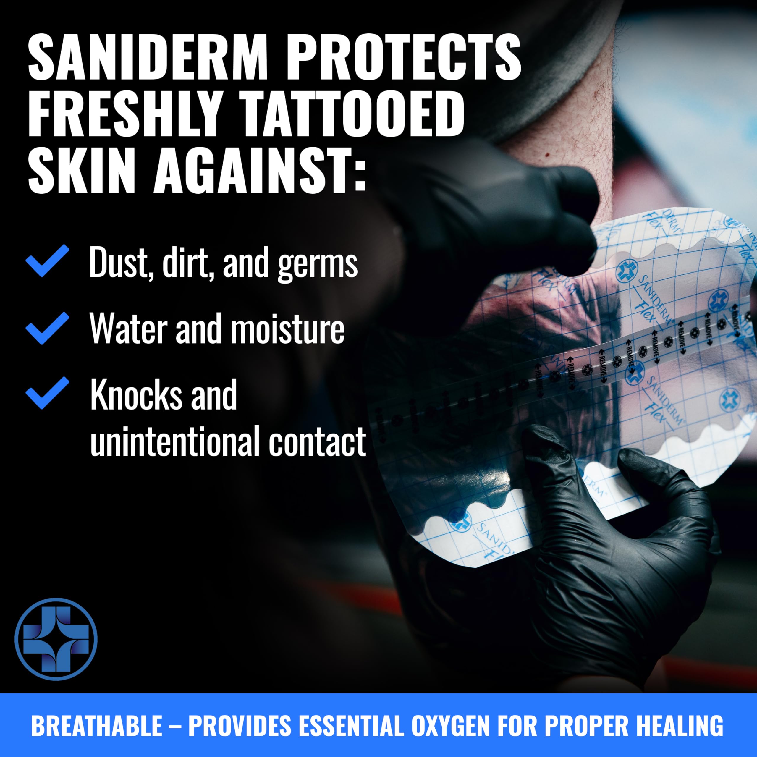 Saniderm Flex Tattoo Aftercare Bandage (New) 6 in x 8 yd – Ultra-Flexible, Matte Finish, Waterproof