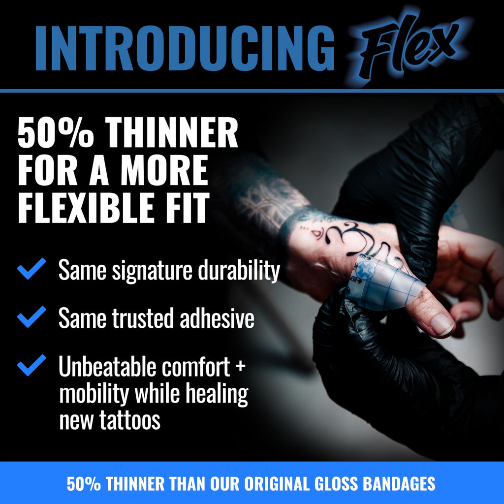 Saniderm Flex Tattoo Aftercare Bandage (New) 6 in x 8 yd – Ultra-Flexible, Matte Finish, Waterproof