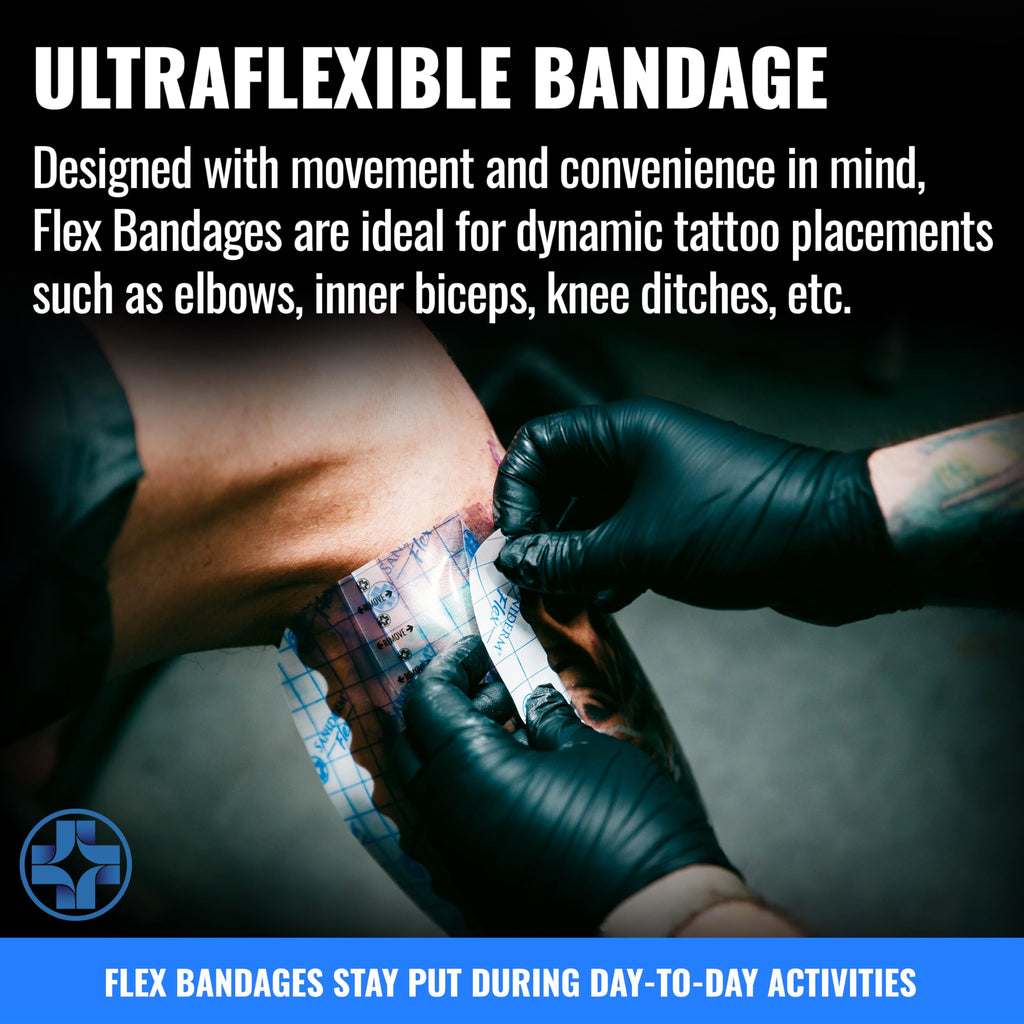 Saniderm Flex Tattoo Aftercare Bandage (New) 6 in x 8 yd – Ultra-Flexible, Matte Finish, Waterproof