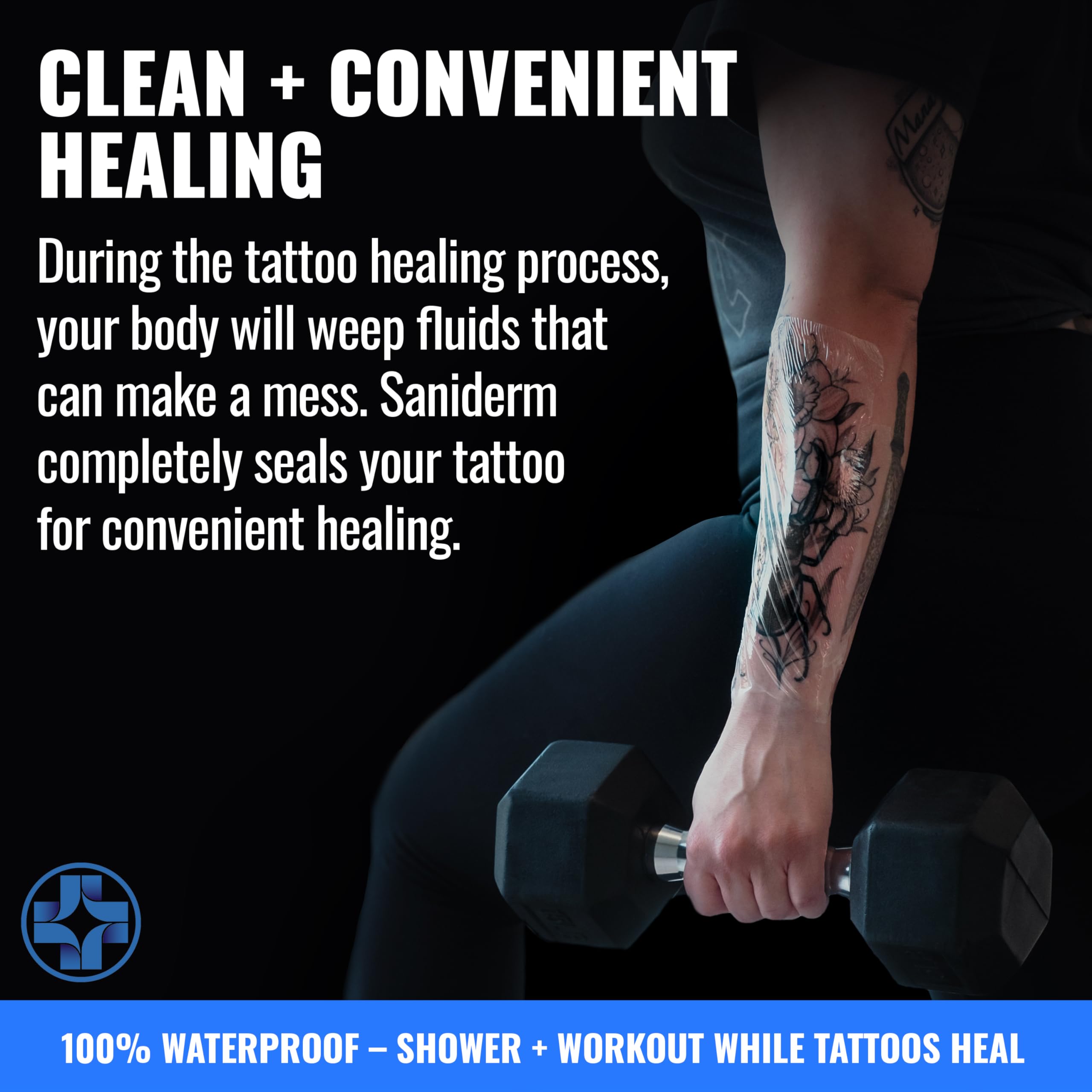 Saniderm Tattoo Aftercare Bandage – 3 Sheets (Medium Pack, 6 x 8 in) | Sterile, Waterproof, Latex-Free