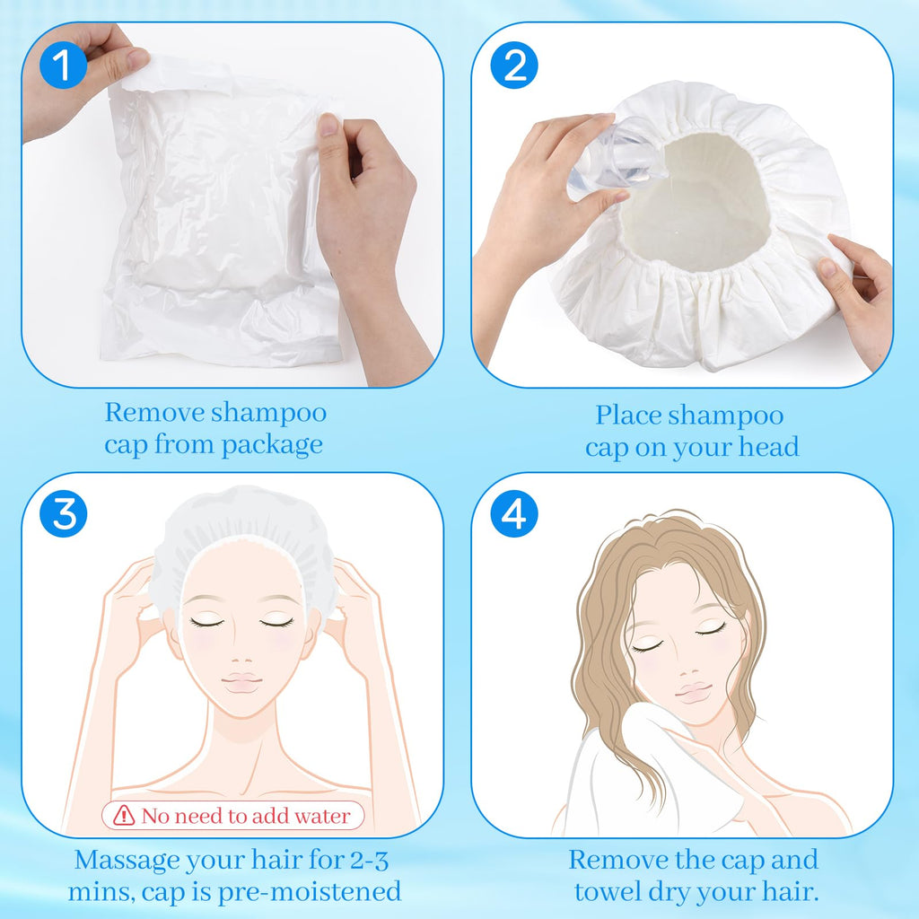 SANPUK Shampoo Cap 12 Pack – No-Rinse, Waterless Hair Care for Adults, Bedridden & Seniors