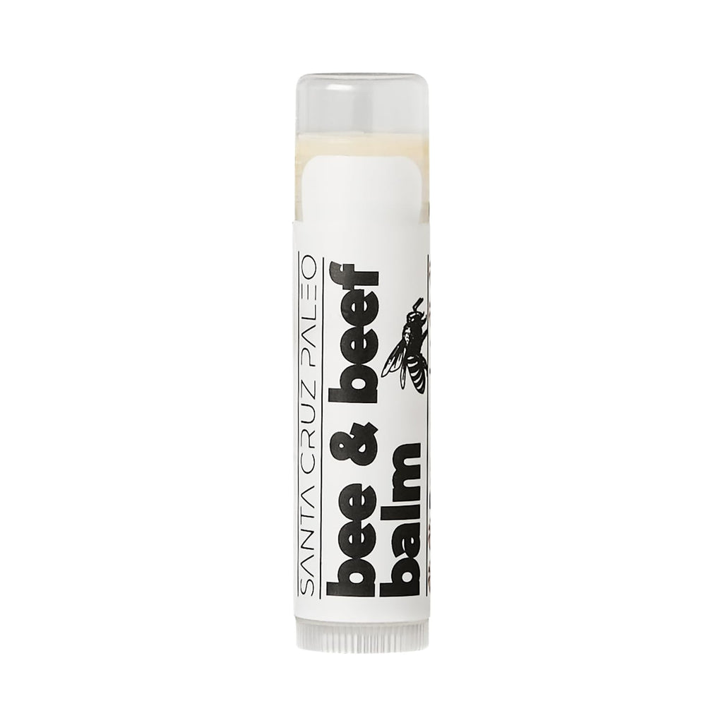 Santa Cruz Paleo Grass Fed Beef Tallow & Beeswax Peppermint Lip Balm – 4 Pack, Hypoallergenic & Long-Lasting