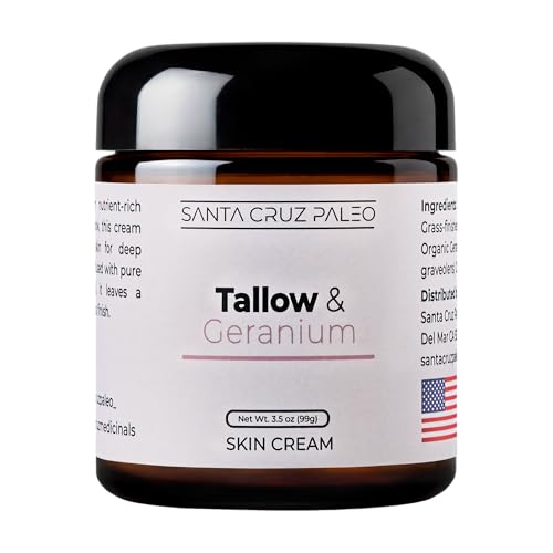 Santa Cruz Paleo Suet Beef Tallow Moisturizer – Geranium, Organic