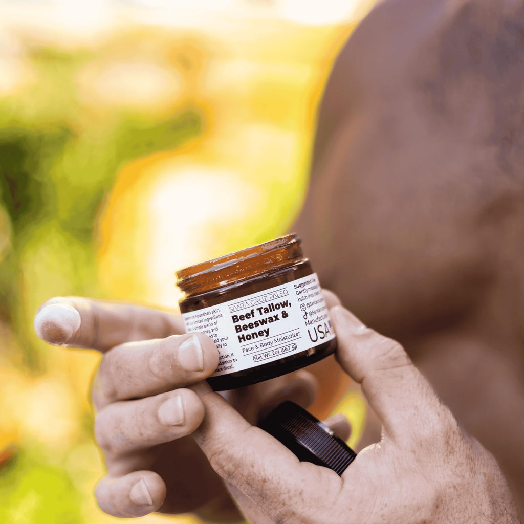 Santa Cruz Paleo Beef Tallow Honey Moisturizer — Unscented, Non-Comedogenic, 2 oz