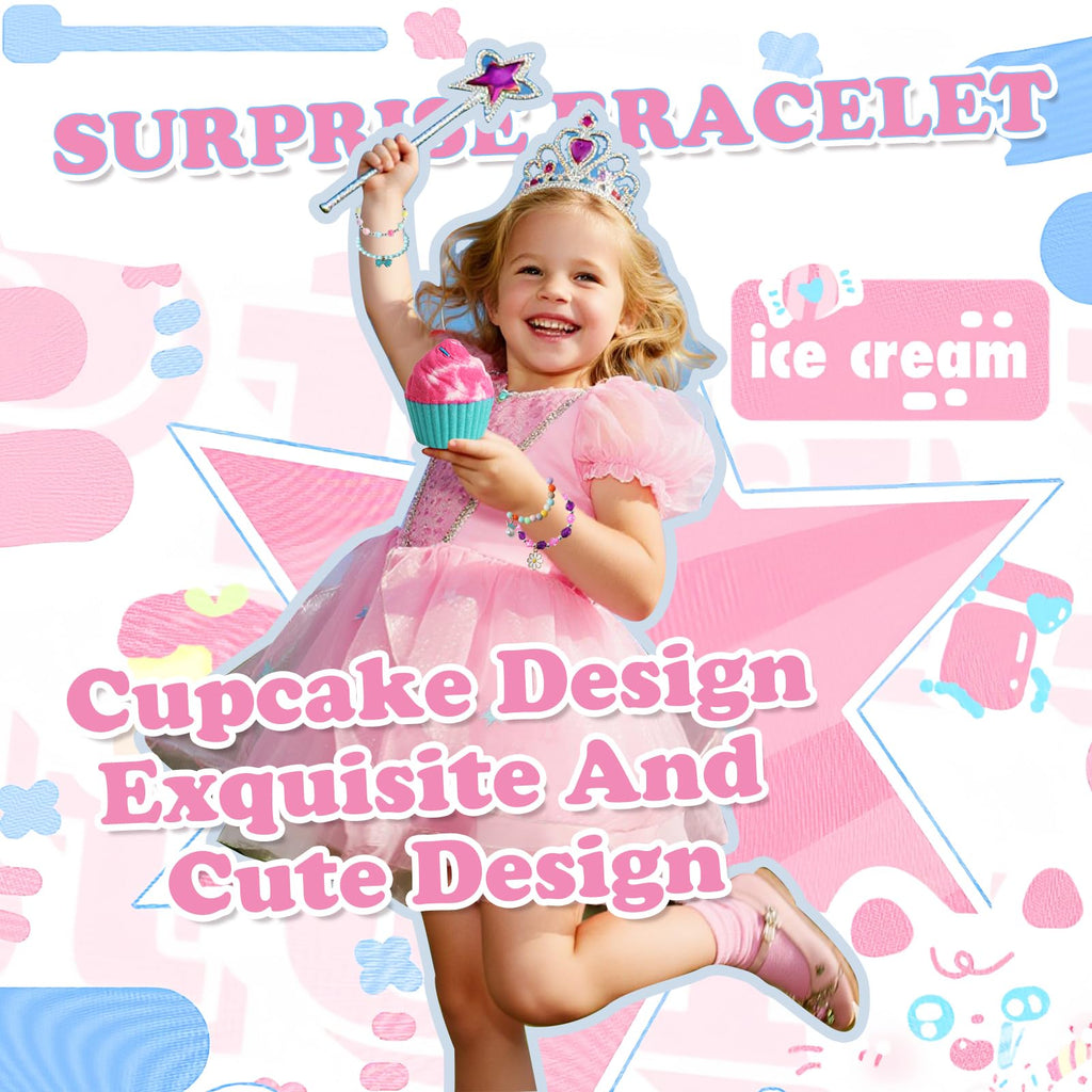 Santrela Cupcake Bath Bombs for Kids – 8-Pack Gift Set with Surprise Jewelry Inside