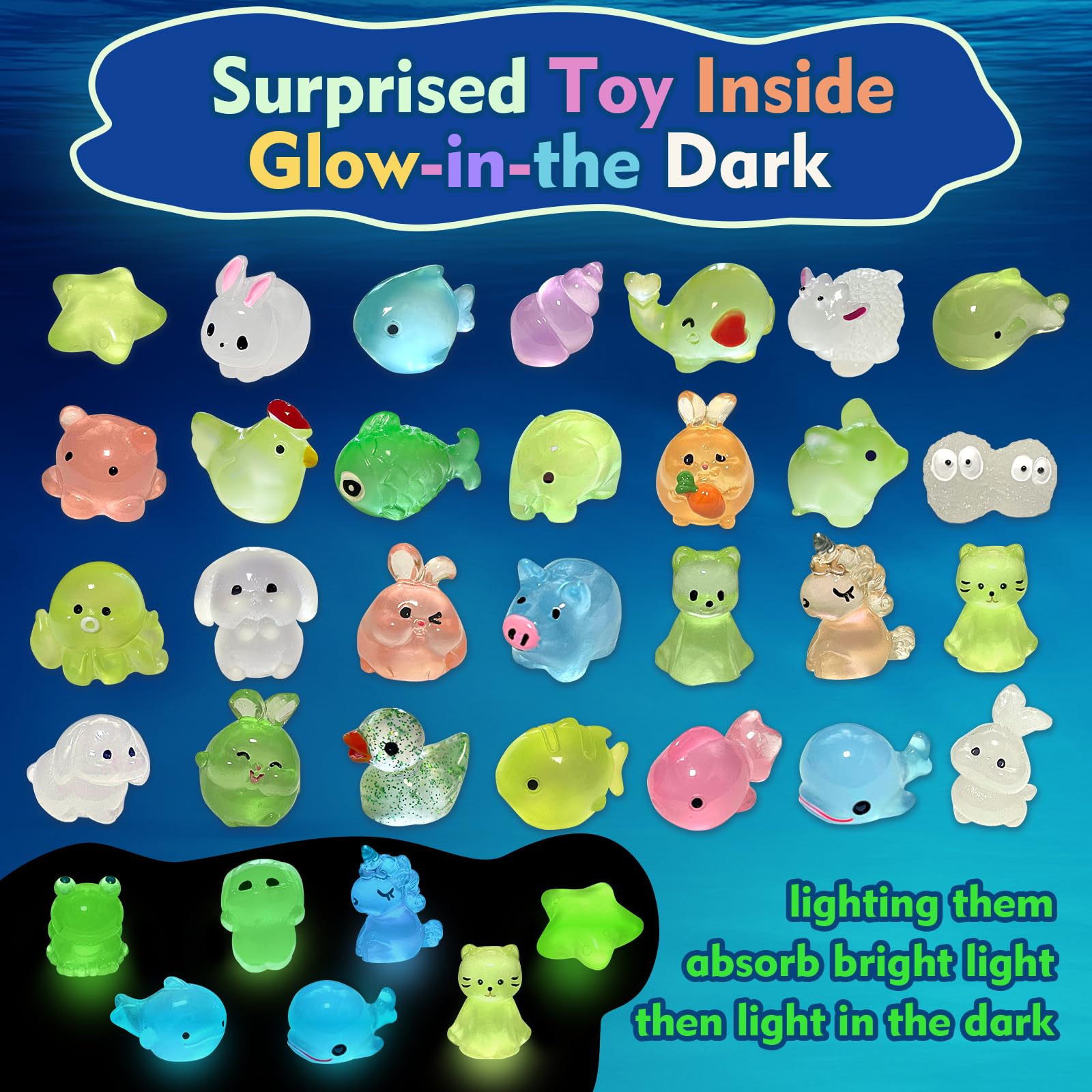 Santrela 30-Pack Kids Bath Bombs with Glow-in-the-Dark Toys | Safe, Scented Gift Set