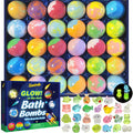 Santrela 30-Pack Kids Bath Bombs with Glow-in-the-Dark Toys | Safe, Scented Gift Set