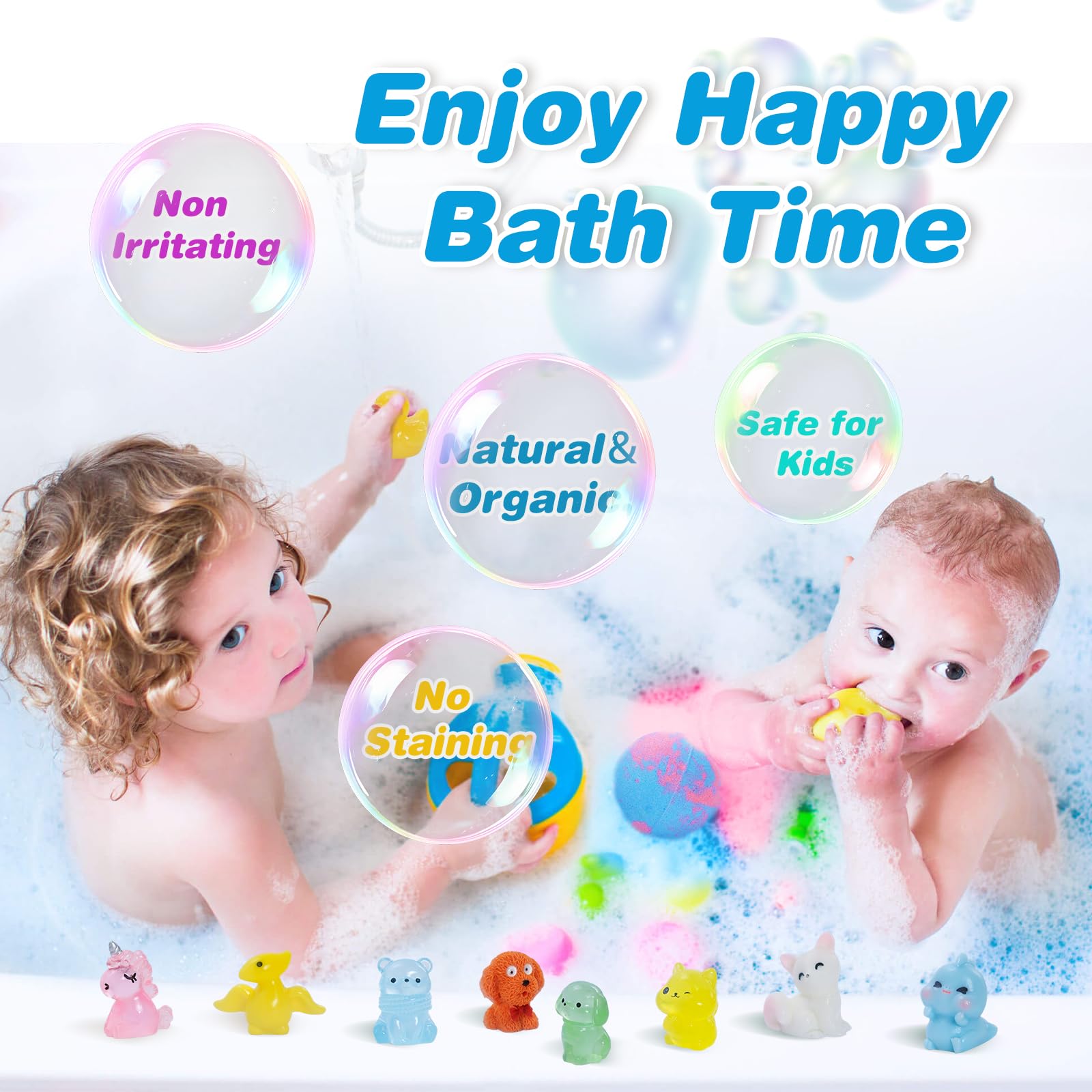 Santrela Bath Bombs for Kids — 20-Pack Surprise Toy Bath Fizzies Gift Set