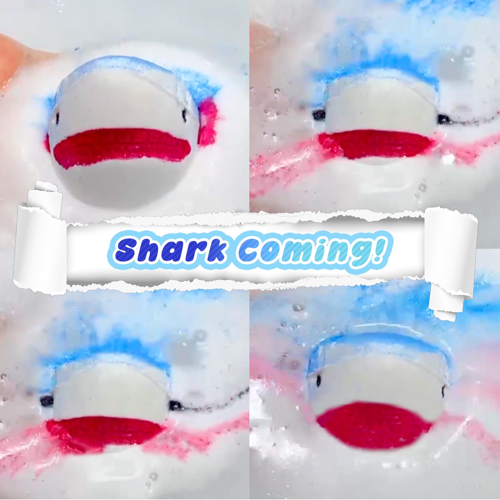 Santrela Shark Bath Bombs for Kids – 8-Pack with Surprise Inside & Suction Toys