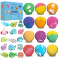 Santrela Sea Shell Bath Bombs for Kids — 12-Pack with Surprise Toys Inside