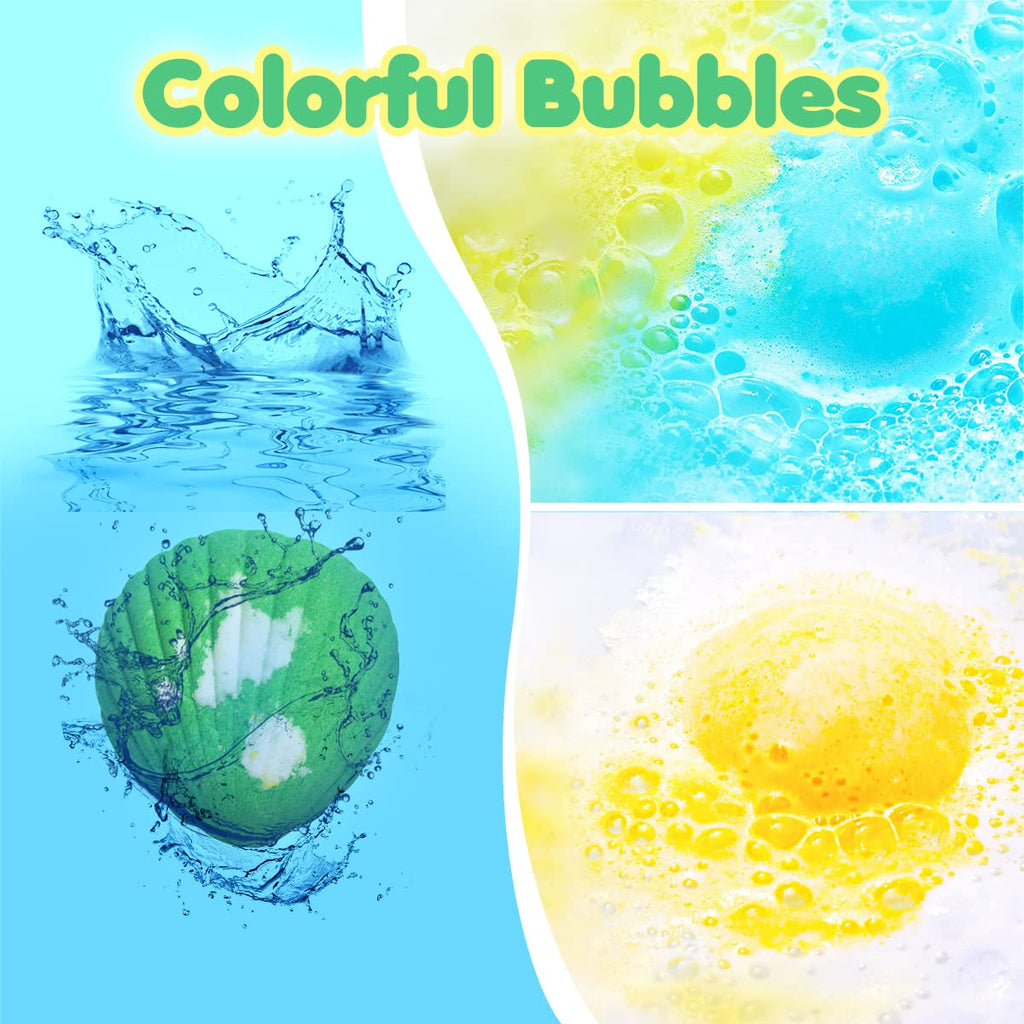 Santrela Sea Shell Bath Bombs for Kids — 12-Pack with Surprise Toys Inside