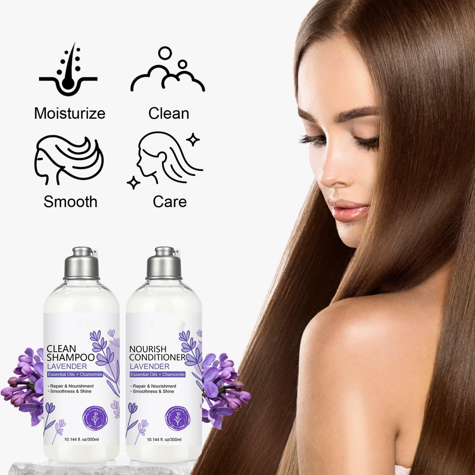 SANZHUAN Lavender Shampoo & Conditioner Set – Strengthen, Hydrate & Shine Hair