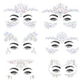 SAOROPEB Face Gems – Mermaid Rainbow Rhinestones (6 Sets) for Festival & Party