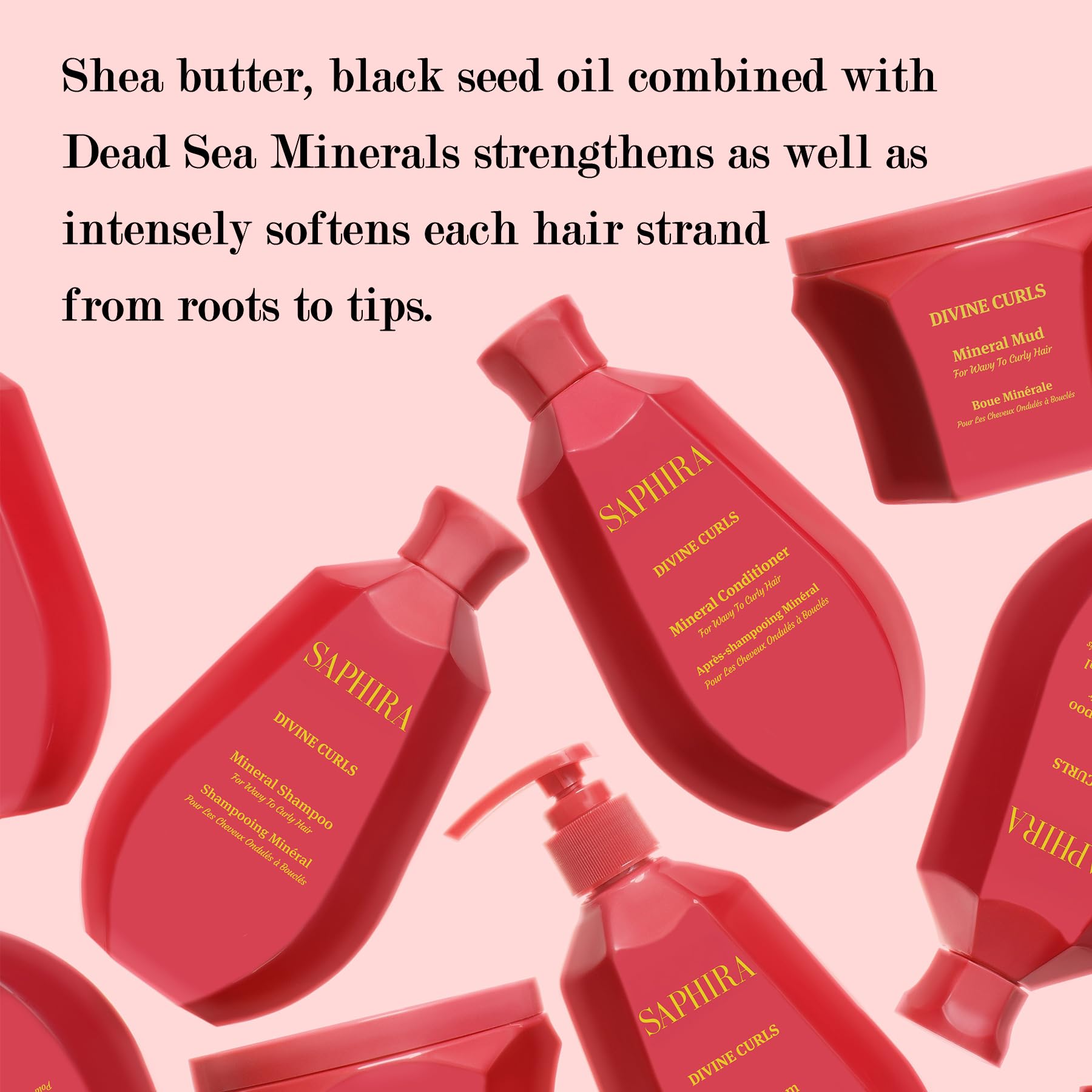 Saphira Divine Curls Shampoo & Conditioner Duo (34oz/1 Liter) – Hydrating Curl Care
