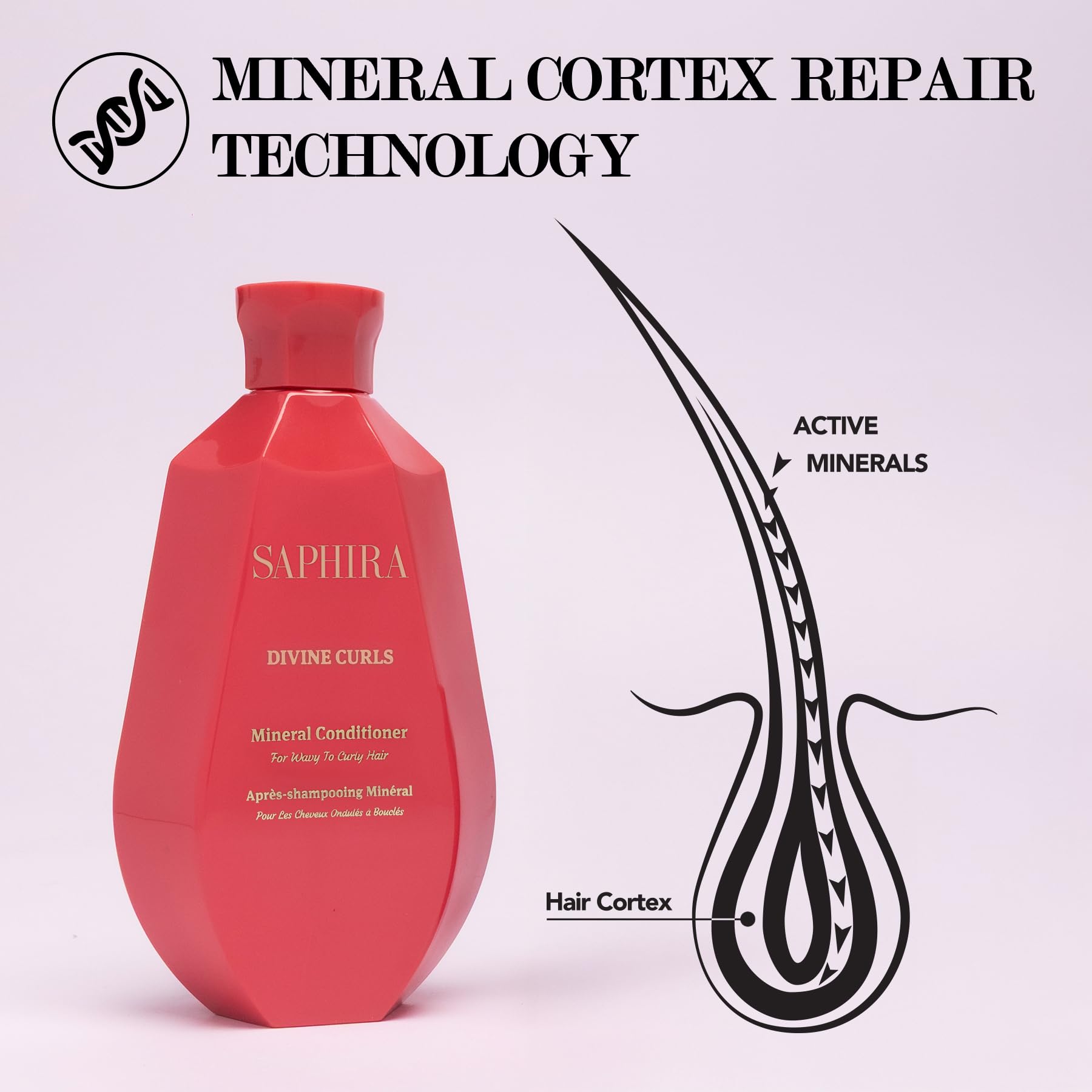 Divine Curls Conditioner by Saphira – 8.5oz / 250ml for Hydrated, Defined Curls