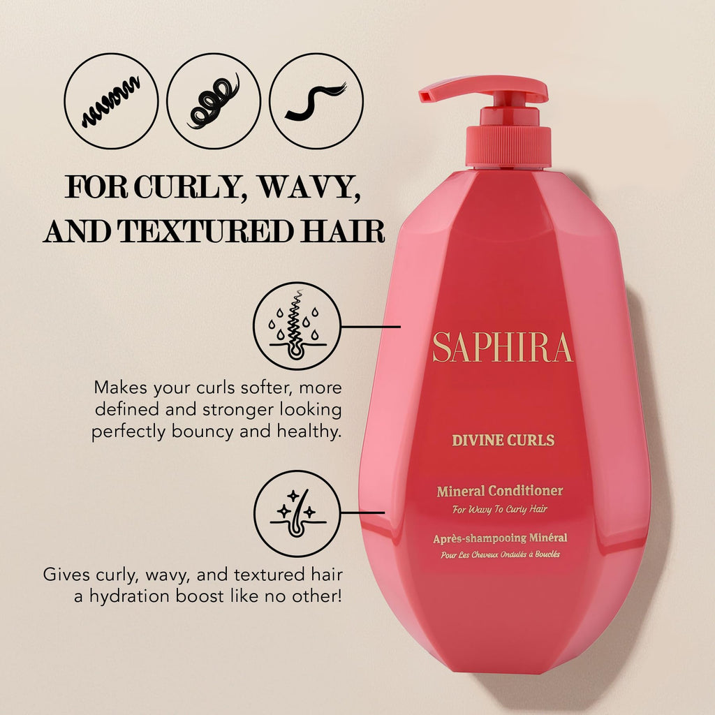Saphira Divine Curls Conditioner 34oz / 1000ml – Hydrating Curl Care