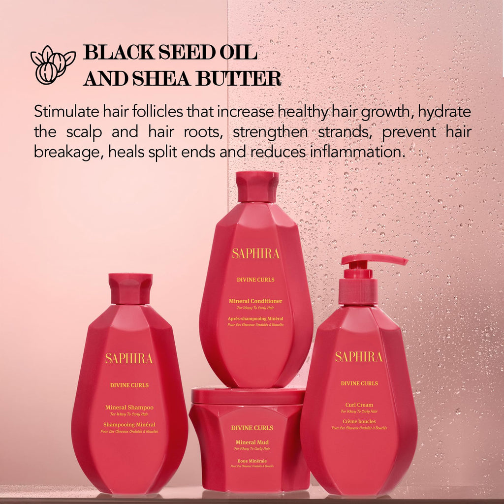 Saphira Divine Curls Kit – Shampoo, Mud, and Curl Cream for Curly Hair