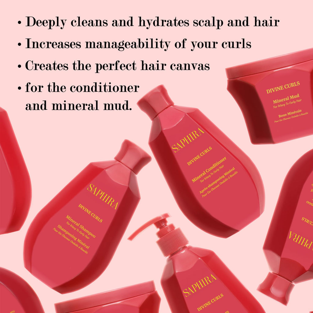 Saphira Divine Curls Shampoo – 8.5oz (250ml) for Defined, Soft Curls