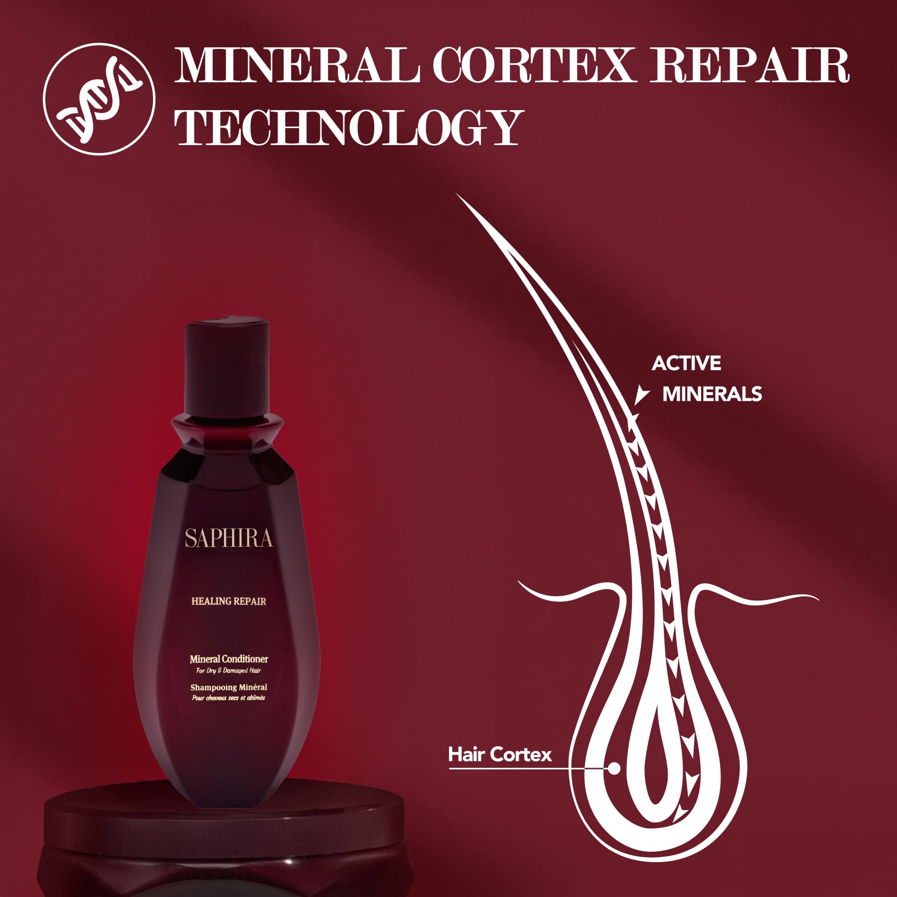 Saphira Healing Repair Conditioner 3oz / 90ml | Nourish, Detangle & Smooth Hair