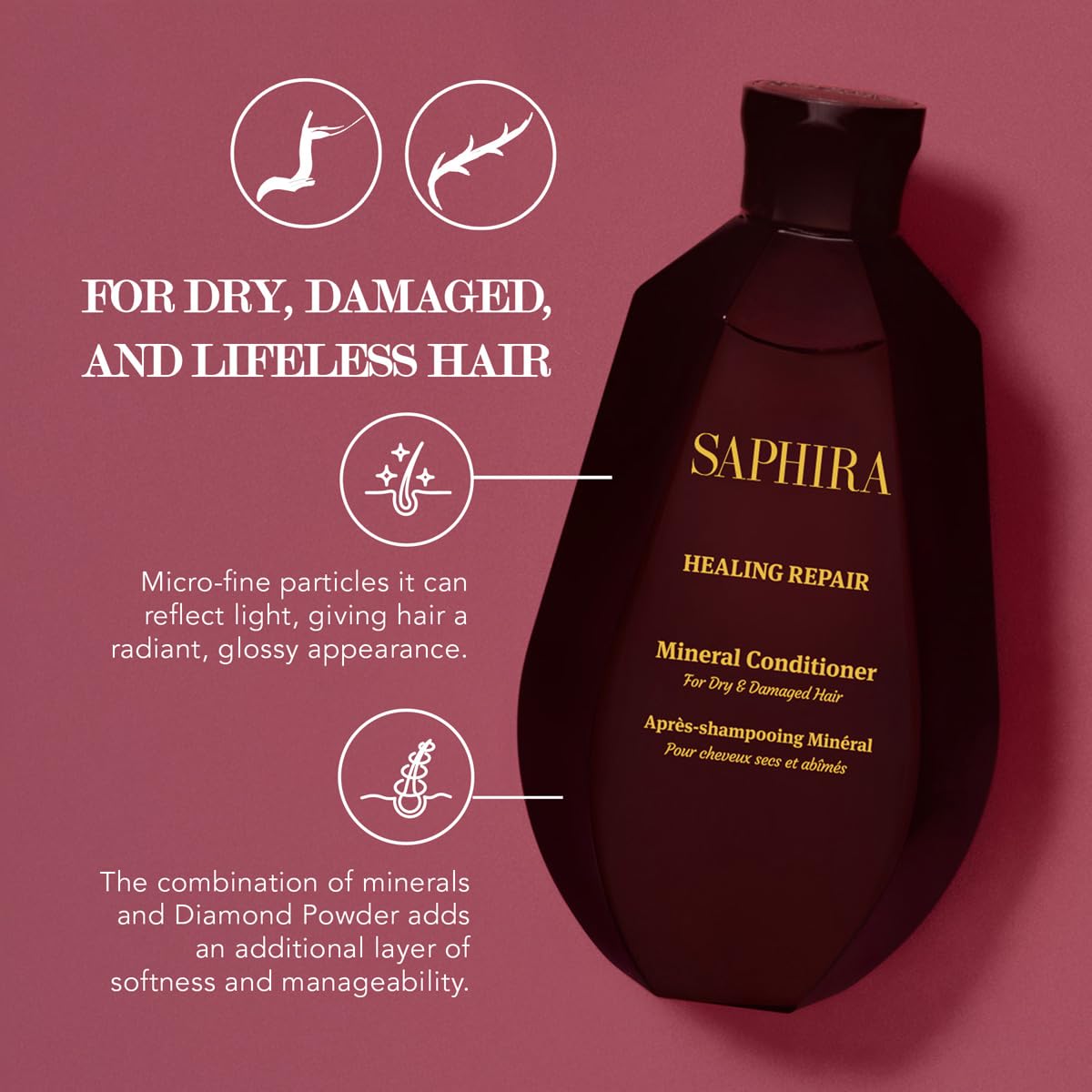 Saphira Healing Repair Conditioner 8.5oz / 250ml | Deep Conditioning & Repair for Hair